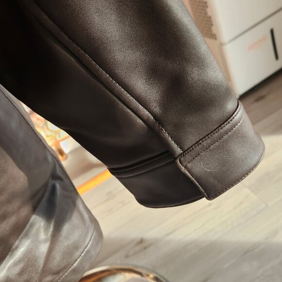 ARMANI 🇮🇹 Premium Black Leather Jacket | Size 50 (L) | Gently Used - Retail - Picture 4 of 6